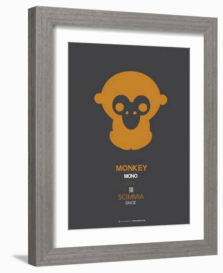 Orange Monkey Multilingual Poster-NaxArt-Framed Art Print