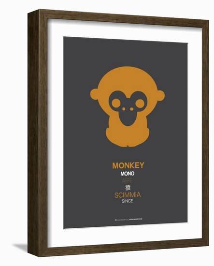 Orange Monkey Multilingual Poster-NaxArt-Framed Art Print