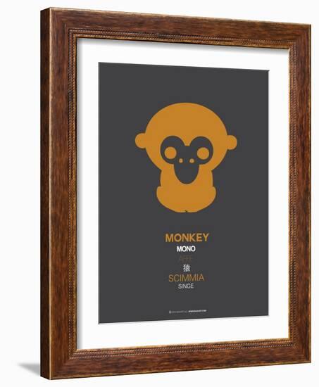 Orange Monkey Multilingual Poster-NaxArt-Framed Art Print