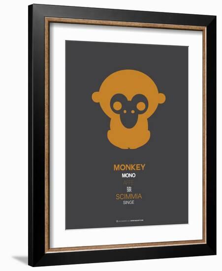 Orange Monkey Multilingual Poster-NaxArt-Framed Art Print