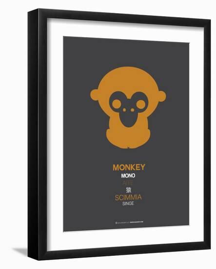 Orange Monkey Multilingual Poster-NaxArt-Framed Art Print