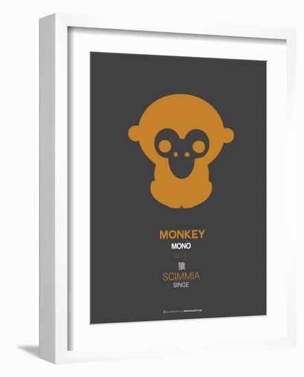 Orange Monkey Multilingual Poster-NaxArt-Framed Art Print