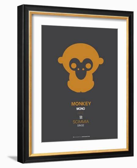 Orange Monkey Multilingual Poster-NaxArt-Framed Art Print