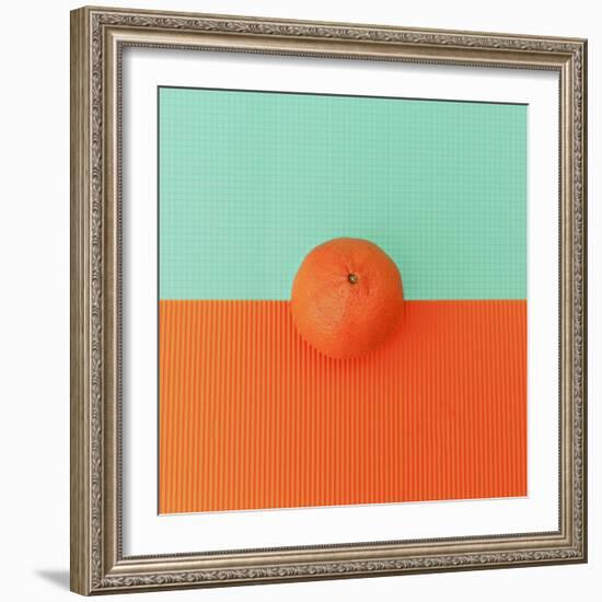 Orange on Bright Background. Minimalism Fashion-Evgeniya Porechenskaya-Framed Photographic Print