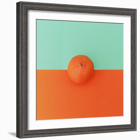 Orange on Bright Background. Minimalism Fashion-Evgeniya Porechenskaya-Framed Photographic Print