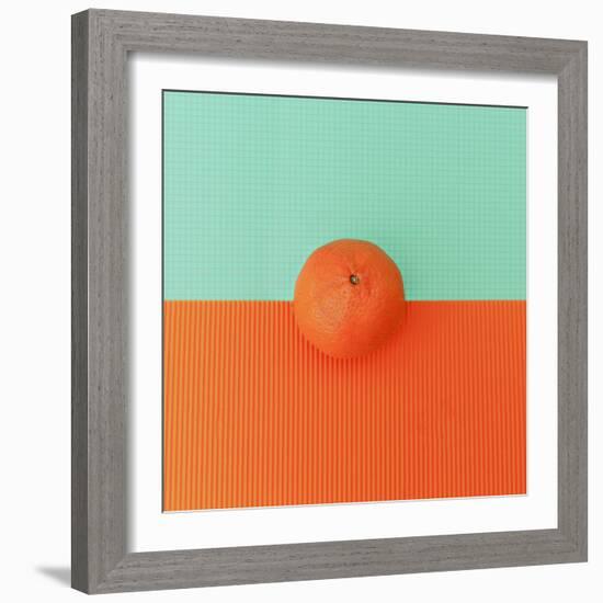 Orange on Bright Background. Minimalism Fashion-Evgeniya Porechenskaya-Framed Photographic Print