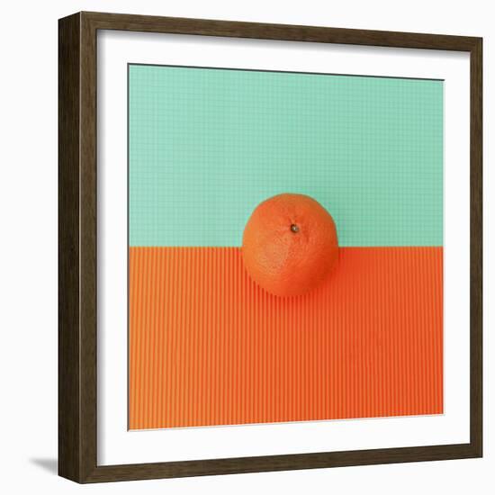 Orange on Bright Background. Minimalism Fashion-Evgeniya Porechenskaya-Framed Photographic Print