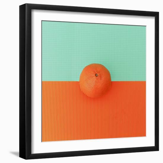 Orange on Bright Background. Minimalism Fashion-Evgeniya Porechenskaya-Framed Photographic Print