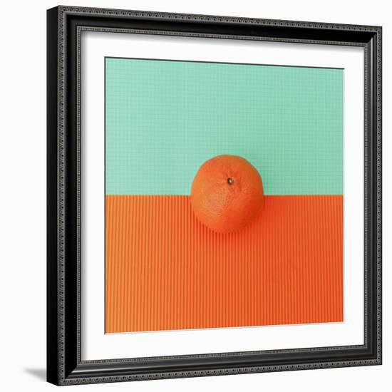 Orange on Bright Background. Minimalism Fashion-Evgeniya Porechenskaya-Framed Photographic Print