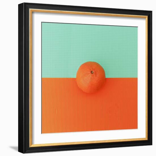 Orange on Bright Background. Minimalism Fashion-Evgeniya Porechenskaya-Framed Photographic Print