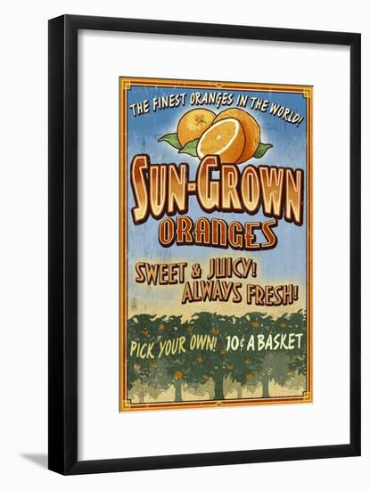 Orange Orchard - Vintage Sign-Lantern Press-Framed Art Print