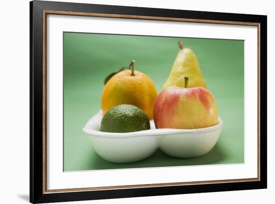 Orange, Pear, Lime and Apple in Polystyrene Tray-Foodcollection-Framed Photographic Print