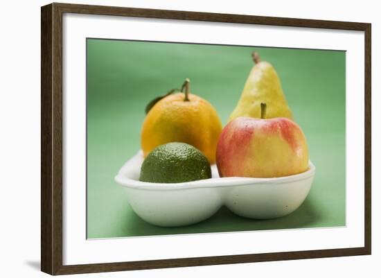 Orange, Pear, Lime and Apple in Polystyrene Tray-Foodcollection-Framed Photographic Print