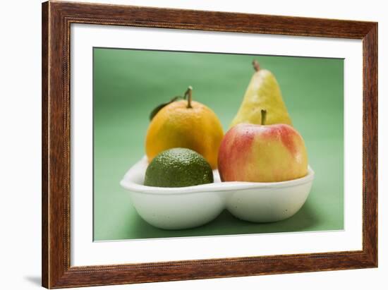 Orange, Pear, Lime and Apple in Polystyrene Tray-Foodcollection-Framed Photographic Print