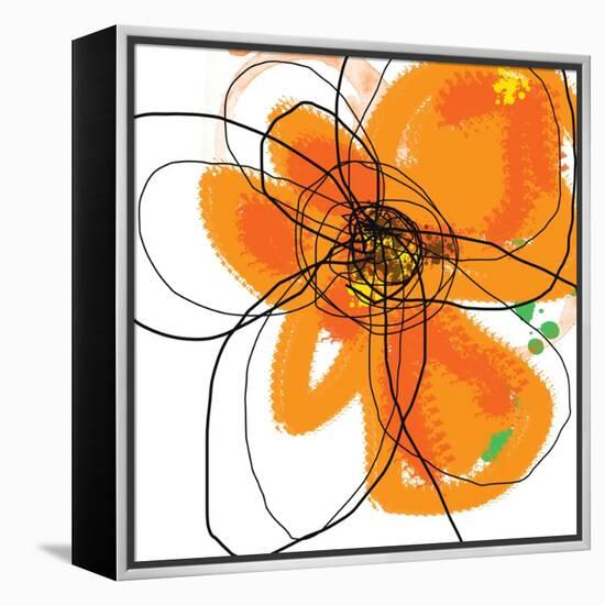 Orange Petals 2-Jan Weiss-Framed Stretched Canvas