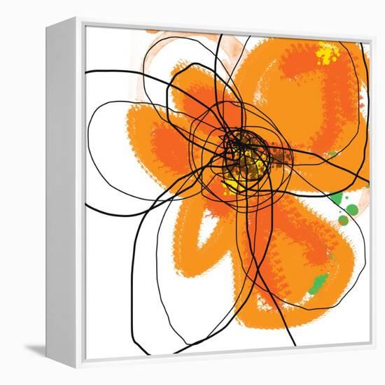 Orange Petals 2-Jan Weiss-Framed Stretched Canvas