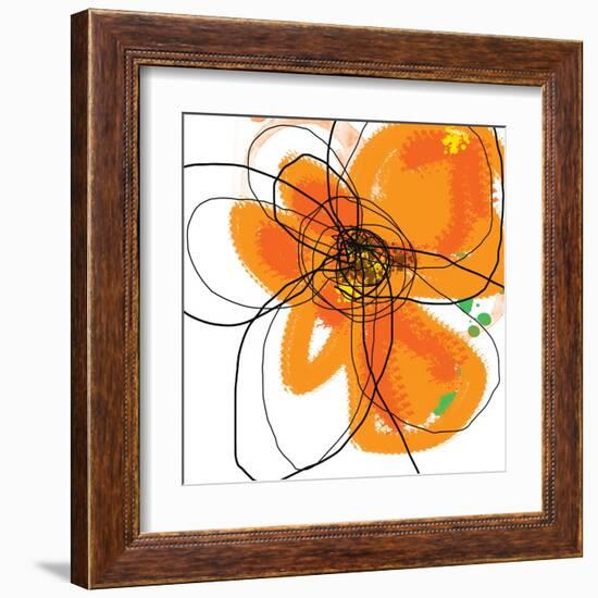 Orange Petals 2-Jan Weiss-Framed Art Print