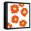 Orange Pop Flowers-Jan Weiss-Framed Stretched Canvas