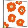 Orange Pop Flowers-Jan Weiss-Mounted Art Print