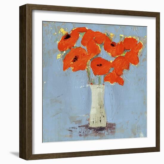 Orange Poppy Impression I-Victoria Borges-Framed Premium Giclee Print