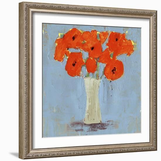 Orange Poppy Impression II-Victoria Borges-Framed Art Print