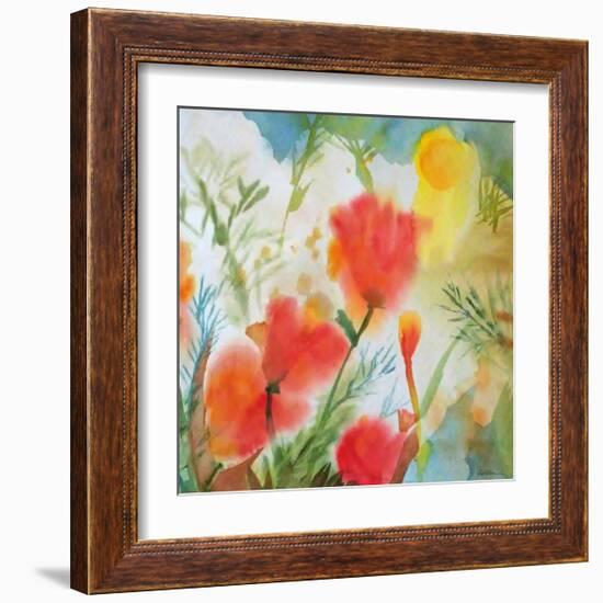 Orange Poppy Reverie-Sheila Golden-Framed Art Print