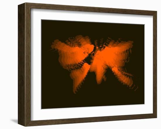 Orange Radiant World Map-NaxArt-Framed Art Print