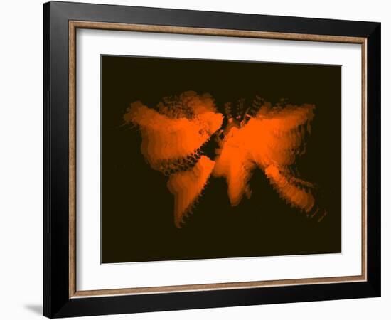 Orange Radiant World Map-NaxArt-Framed Art Print