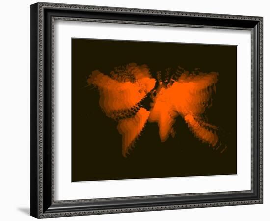Orange Radiant World Map-NaxArt-Framed Art Print
