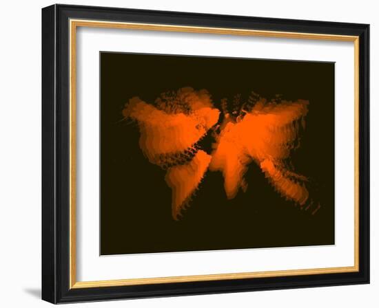 Orange Radiant World Map-NaxArt-Framed Art Print