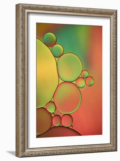 Orange, Red And Green Drops-Cora Niele-Framed Giclee Print