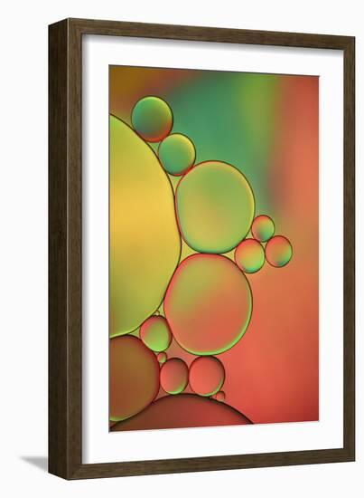 Orange, Red And Green Drops-Cora Niele-Framed Giclee Print