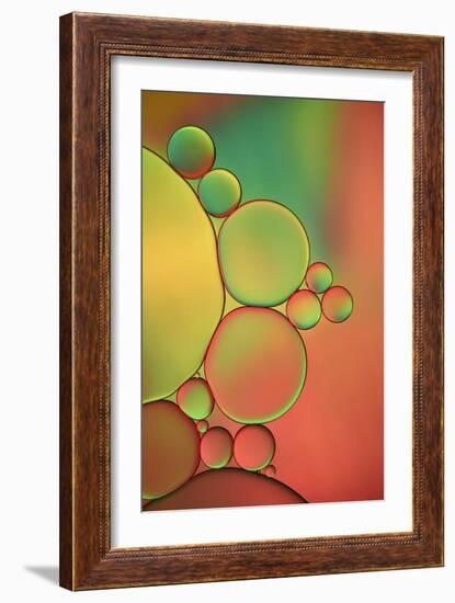 Orange, Red And Green Drops-Cora Niele-Framed Giclee Print