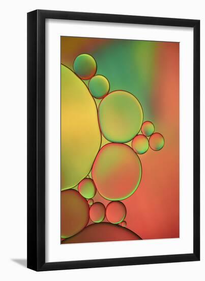 Orange, Red And Green Drops-Cora Niele-Framed Giclee Print