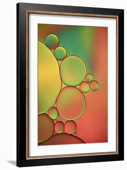 Orange, Red And Green Drops-Cora Niele-Framed Giclee Print