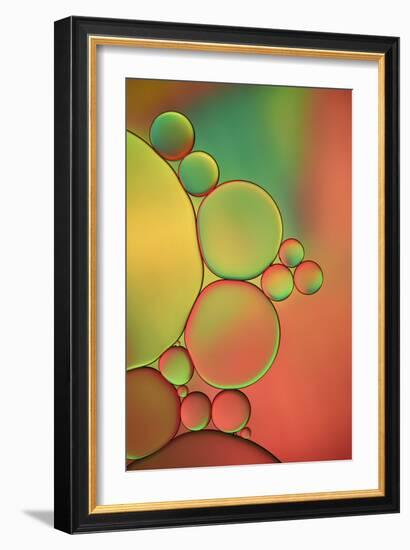 Orange, Red And Green Drops-Cora Niele-Framed Giclee Print