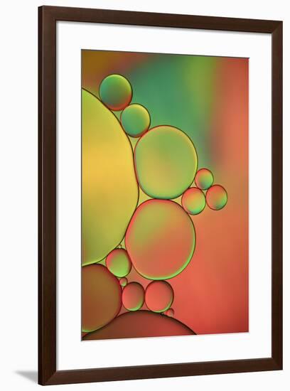 Orange, Red And Green Drops-Cora Niele-Framed Giclee Print
