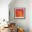 Orange Red Orchid Abstract-Shams Rasheed-Framed Giclee Print displayed on a wall