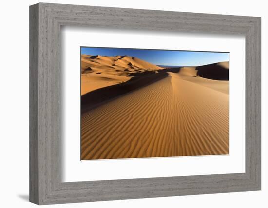 Orange Sand Dunes and Sand Ripples, Erg Chebbi Sand Sea, Sahara Desert Near Merzouga-Lee Frost-Framed Photographic Print