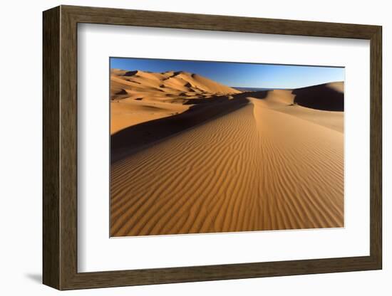 Orange Sand Dunes and Sand Ripples, Erg Chebbi Sand Sea, Sahara Desert Near Merzouga-Lee Frost-Framed Photographic Print