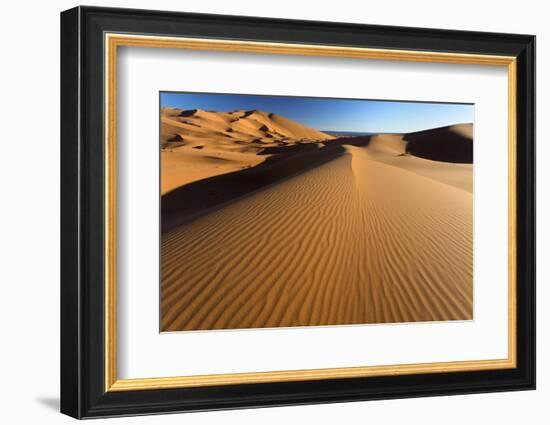 Orange Sand Dunes and Sand Ripples, Erg Chebbi Sand Sea, Sahara Desert Near Merzouga-Lee Frost-Framed Photographic Print