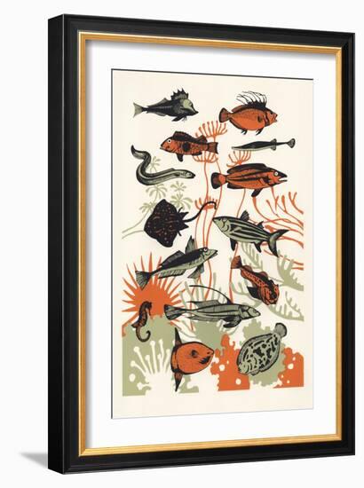 Orange Seaweed Fish, 2015-Eliza Southwood-Framed Giclee Print