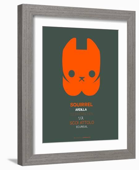 Orange Squirrel Multilingual Poster-NaxArt-Framed Art Print