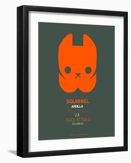 Orange Squirrel Multilingual Poster-NaxArt-Framed Art Print
