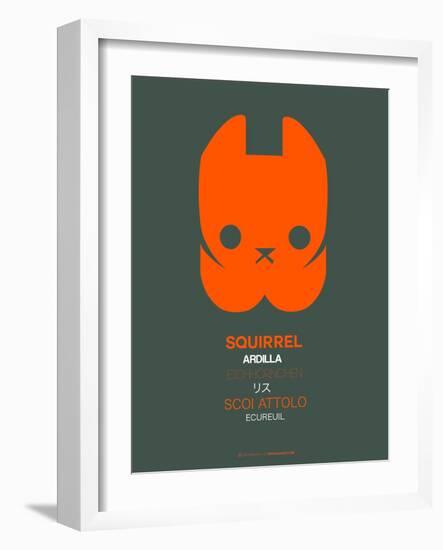 Orange Squirrel Multilingual Poster-NaxArt-Framed Art Print