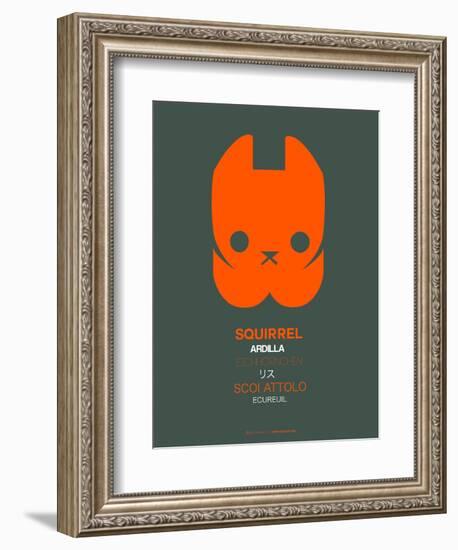 Orange Squirrel Multilingual Poster-NaxArt-Framed Art Print