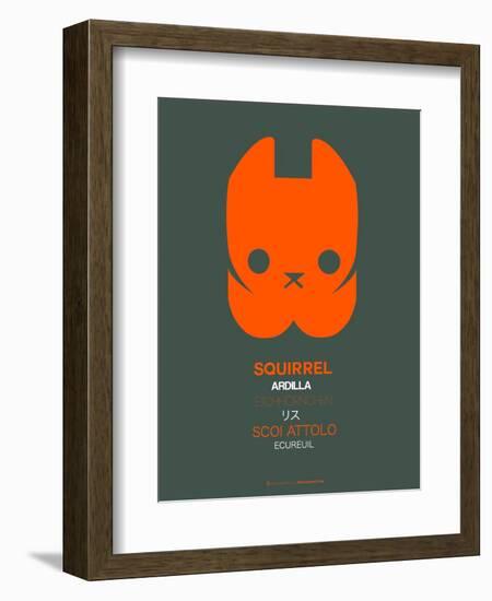 Orange Squirrel Multilingual Poster-NaxArt-Framed Art Print