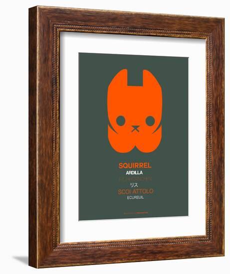 Orange Squirrel Multilingual Poster-NaxArt-Framed Art Print