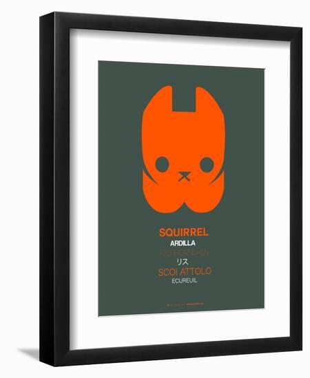 Orange Squirrel Multilingual Poster-NaxArt-Framed Art Print