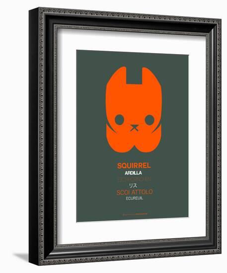 Orange Squirrel Multilingual Poster-NaxArt-Framed Art Print